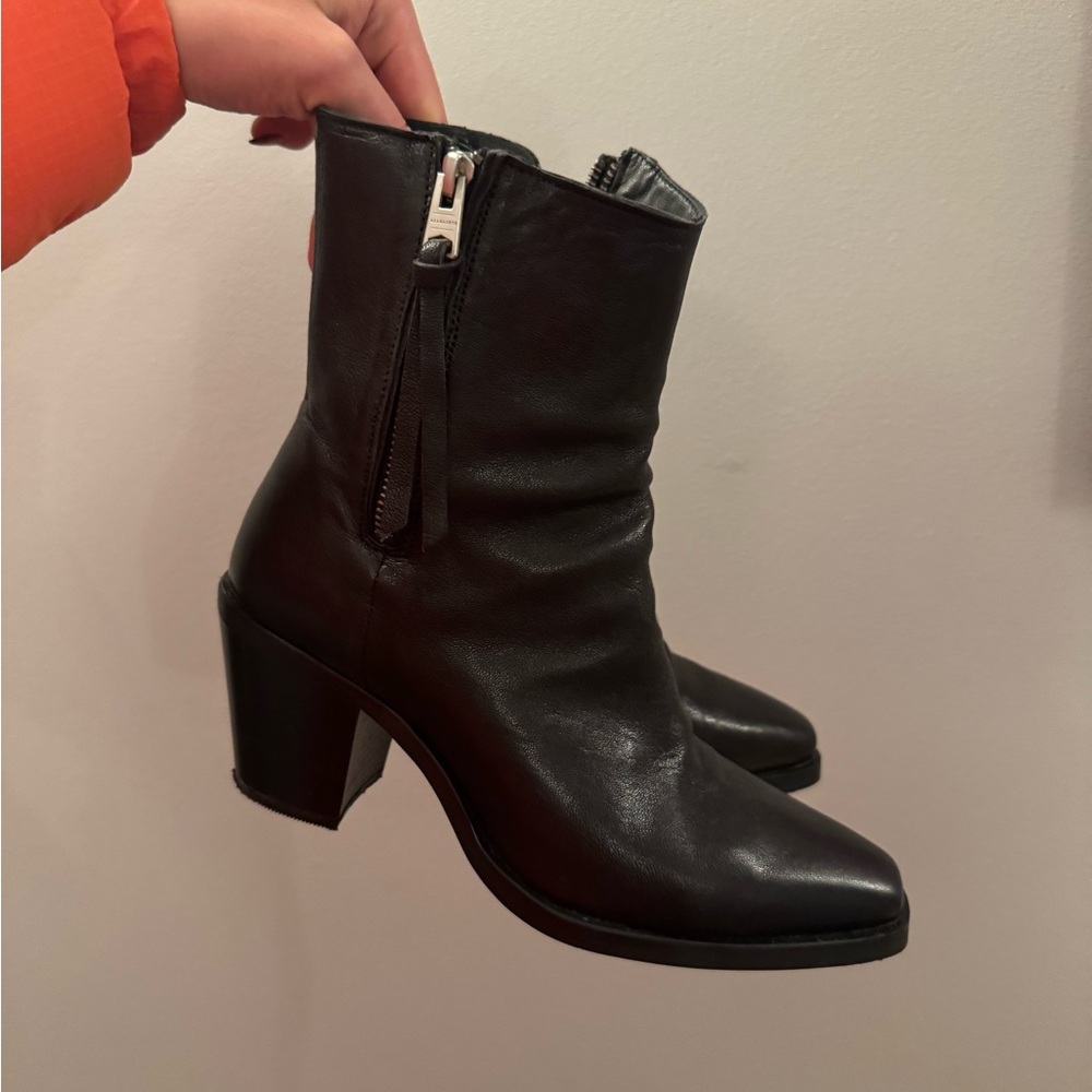 All Saints Black Leather Boots